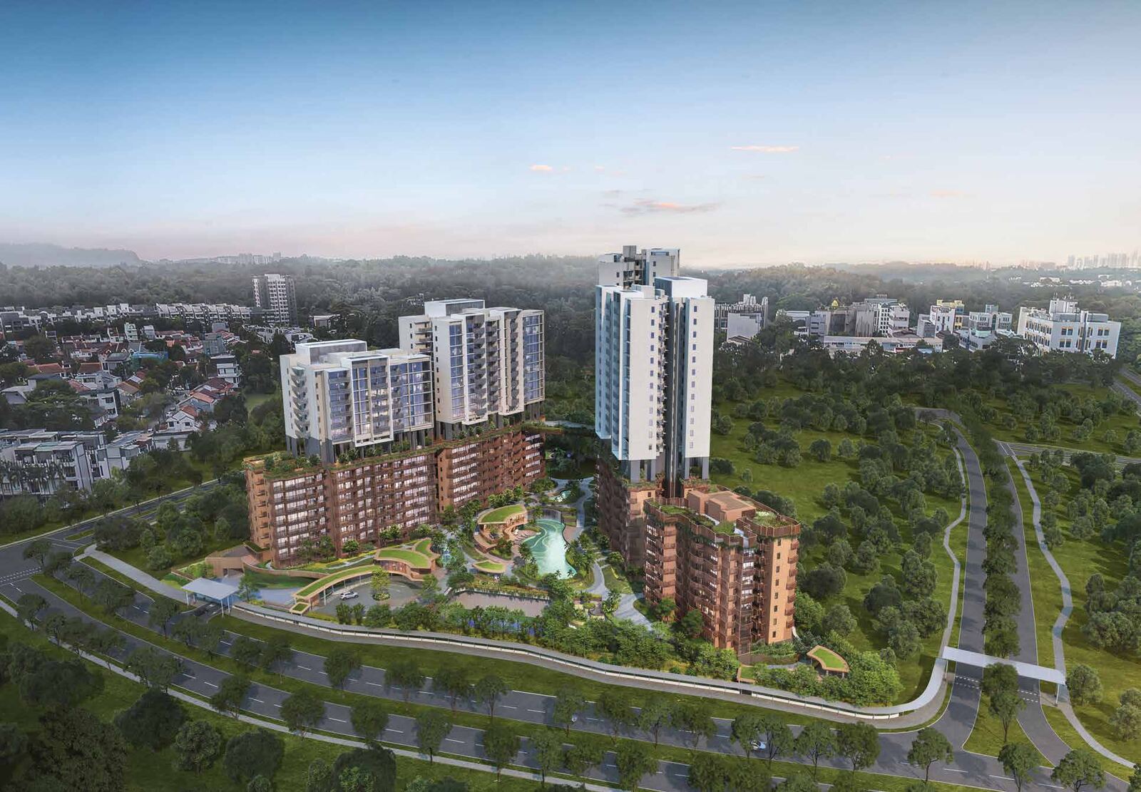 Aerial view of Lentor Hills Residences