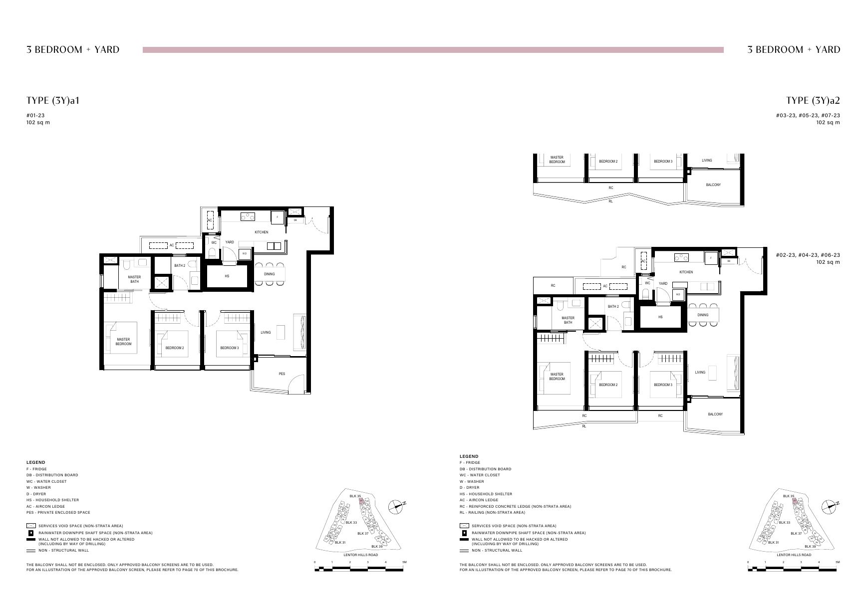 3 Bedroom + Yard floor plan